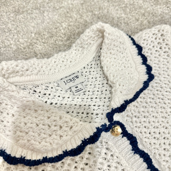 J.Crew Short-Sleeve Crochet Cardigan Sweater - Picture 6 of 10